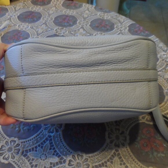 J. Crew Dove Gray Pebbled Leather Messenger Bag - Picture 7 of 16